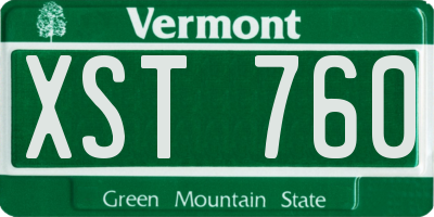 VT license plate XST760