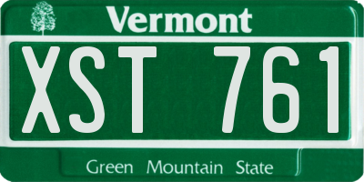 VT license plate XST761