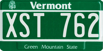 VT license plate XST762