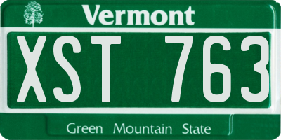 VT license plate XST763