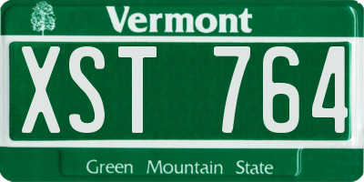 VT license plate XST764
