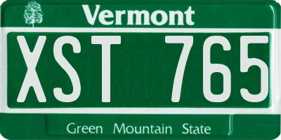 VT license plate XST765