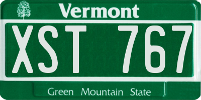 VT license plate XST767
