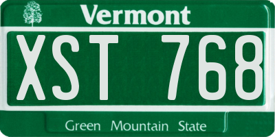VT license plate XST768
