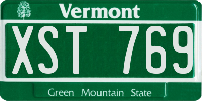 VT license plate XST769