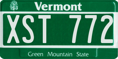 VT license plate XST772