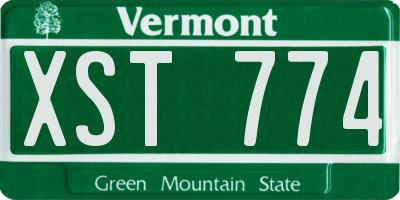 VT license plate XST774