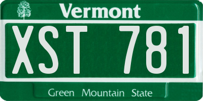 VT license plate XST781