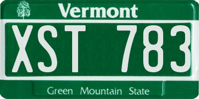 VT license plate XST783