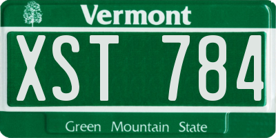 VT license plate XST784