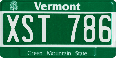 VT license plate XST786