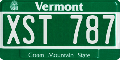 VT license plate XST787