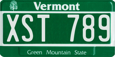 VT license plate XST789