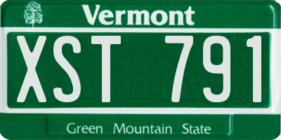 VT license plate XST791
