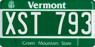 VT license plate XST793