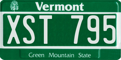 VT license plate XST795