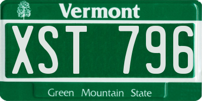 VT license plate XST796