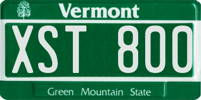 VT license plate XST800