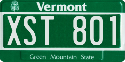 VT license plate XST801
