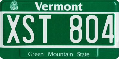 VT license plate XST804