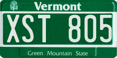 VT license plate XST805