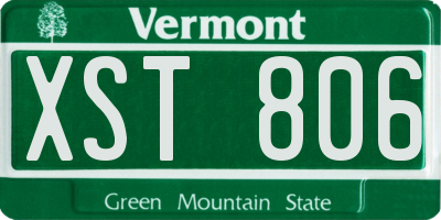 VT license plate XST806