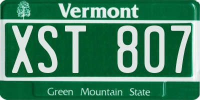 VT license plate XST807