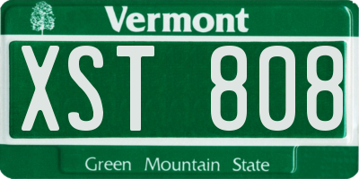 VT license plate XST808