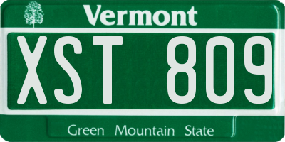 VT license plate XST809