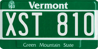 VT license plate XST810