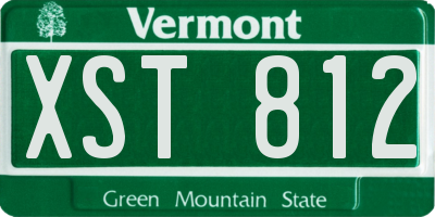 VT license plate XST812