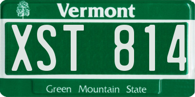 VT license plate XST814