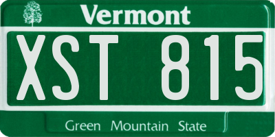 VT license plate XST815
