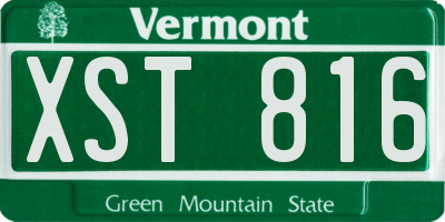 VT license plate XST816