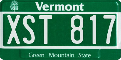 VT license plate XST817