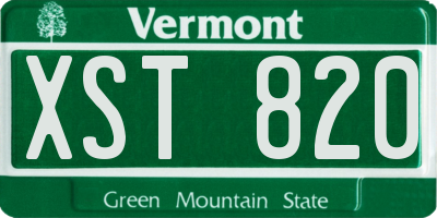 VT license plate XST820