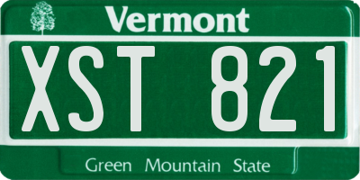 VT license plate XST821