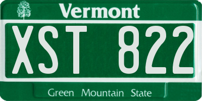 VT license plate XST822