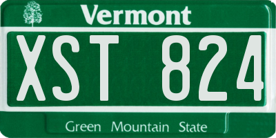 VT license plate XST824