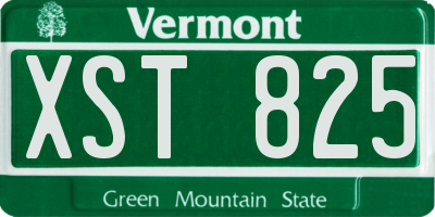 VT license plate XST825