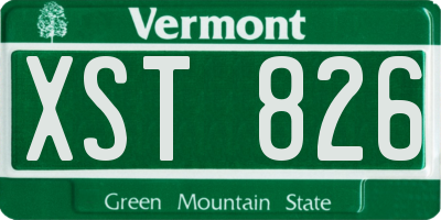 VT license plate XST826