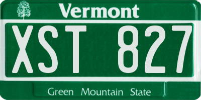 VT license plate XST827