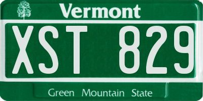 VT license plate XST829