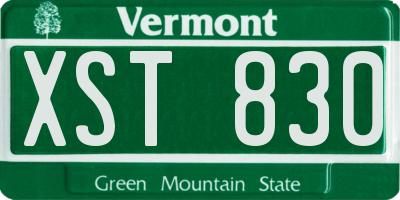VT license plate XST830