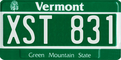 VT license plate XST831