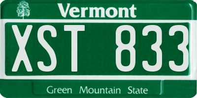VT license plate XST833