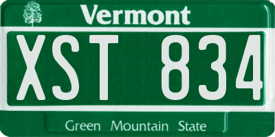 VT license plate XST834