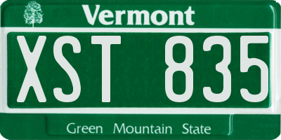 VT license plate XST835