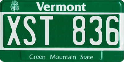 VT license plate XST836