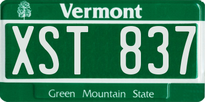 VT license plate XST837